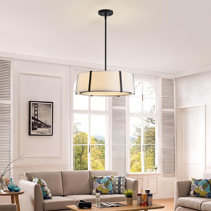 Shrine Lighting Drum Pendant Light, Modern Style, Drum Chandeliers for
