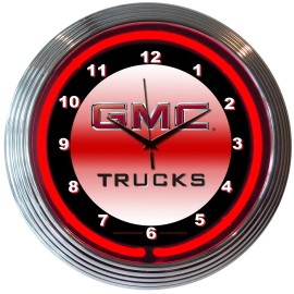 Neon clock sign GMC truck wall lamp light Sierra Yukon Canyon Chevy Truck