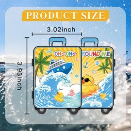 Cruising Duck Tags, Life Preserver Ring Shape Design Cruise Duck Tag, 50 Pack Duck Ducks Tags with Hole and Rubber Bands, Cruise Ducking Games Card (Yellow)