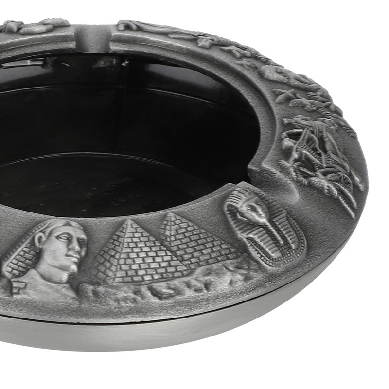 Metal Ashtray with Cover Retro Zinc Alloy Crafts Innovative Ornaments