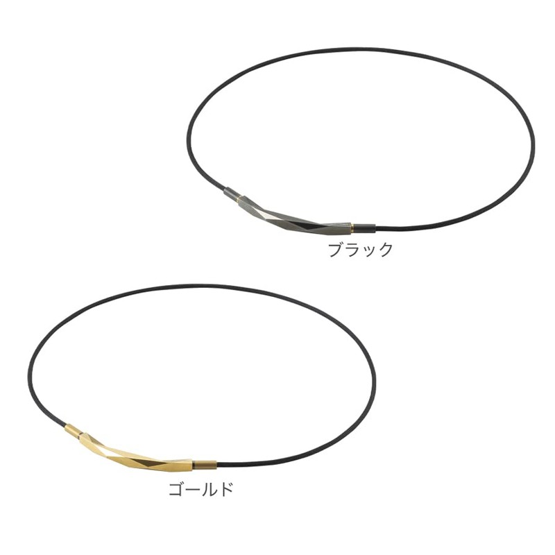 phiten(ファイテン) ネックレス RAKUWAネック ダイヤモンドカット ブラック 50cm