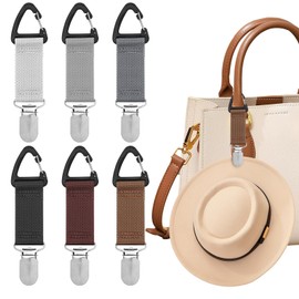 6 Stück Huthalter für Reisehandtasche, 6 Farbe Tragbarer Hutclip, Elastische Huthalter Clip, Schal Fäustling Clips, Firma Freihändiges Hutklammer, Tragbarer Kappen Halter für Rucksäcke Gepäcktaschen