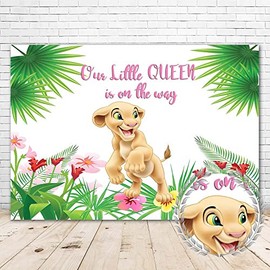 SIMILAR Pink Nala Lion King Baby Shower Decorations Backdrop, One Size, Vinyl, for 1st Birthday Party Supplies