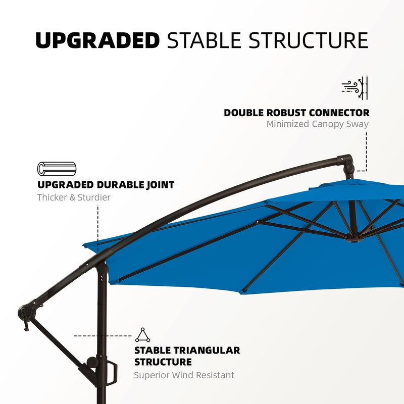 wikiwiki wikiwiki 10ft Patio Umbrellas Offset Outdoor Umbrella Cantilever Hanging