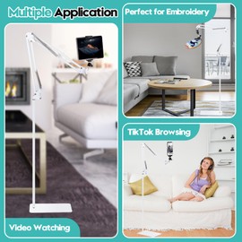 Embroidery Floor Stand, Hand Embroidery Stand, Lap Cross Stitch Stand, Suitable for Embroidery Hoops, Embroidery Hoop Stand, Cross Stitch Stand, Embroidery Stand for Cross Stitch Supplies（White）