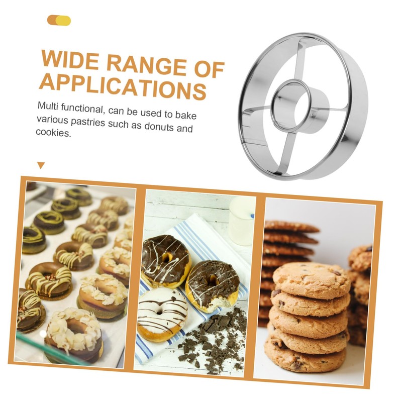 ULTECHNOVO Doughnut Cutters Reusable Round Stainless Steel Fondant Molds for