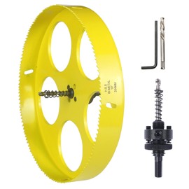 JIECHENG 10 inch Hole Saw for Wood,Soft metal,Drywall,Plasterboard and plywood,254mm Bi-Metal Hole Saw with Arbor Mandrel