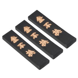 PATIKIL 6.6x1.7x0.6cm Chinese Calligraphy Ink Stick, 3 Pcs Rectangle Oil Smoke Ink Stick for Traditional Calligraphy Practice Painting Drawing Supplies, Black