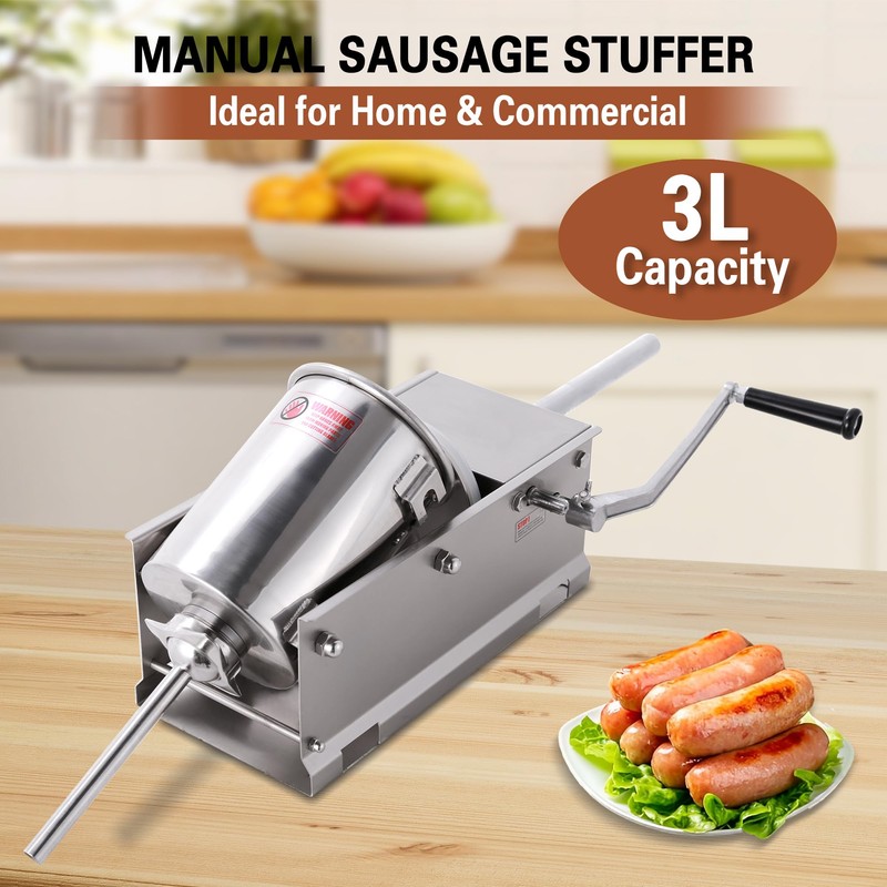 Hakka Sausage Stuffer 2 Speed Stainless Steel Vertical Sausage Maker
