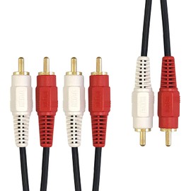 Fuji Parts FVC-132R Audio Distribution Cable, Audio Cable, 2-Pin to 4-Pin 2m (0.5m+1.5m) High Purity 99.996% OFC Oxygen Free Copper Cable