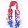 BERON Black Braid Wig with Bangs Long Curly Wig Long