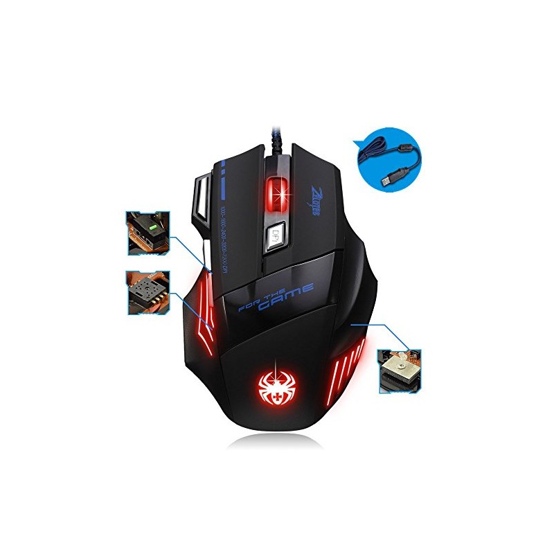 Jiale 2 Pack Zelotes 7200 DPI 7 Buttons Professional LED