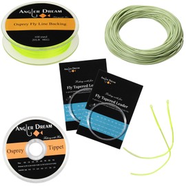 Green Floating 6F WF Fly Fishing Line Kit 6 WT Fly Fishing Line Leader Braided Backing Fish Line