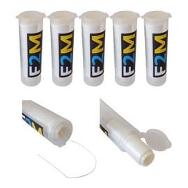 F2M - Set of 2 Fishing Bait Elastic Thread Rolls – Ø0.30mm 2x100m – Waterproof Dispenser Tube – Pack of 2 Elastic Ligature Spools – For Baiting – Surf (5-pack - Waterproof box, Ø0.25)