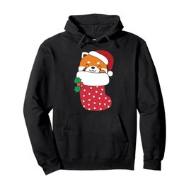 Cute Red Pandas In Christmas Stockings For Christmas Red Pullover Hoodie