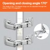 Ulsam 2pcs Soft Close Cabinet Hinges, 170 Degree Concealed Cupboard