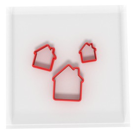 Mini/Tiny House Set of 3 Value Fondant Cutter 1.5CM + 2CM + 3CM