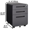 espidoo 3 Drawer File Cabinet: Mobile Locking Storage with Wheels