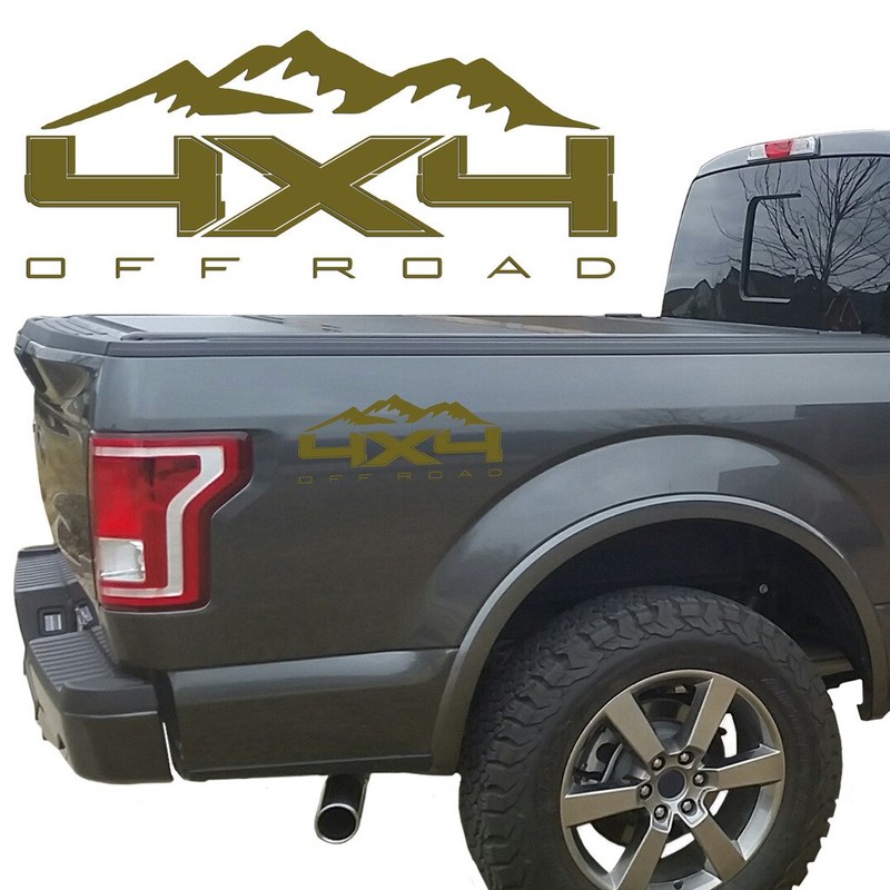 4X4 Off Road Mountain Bedside Vinyl Decal for Ford Trucks