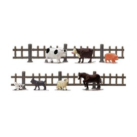 Hornby OO Gauge Farm Animals with Paddock 1:76 Scale Miniature Figures for Model Train Layouts R7120