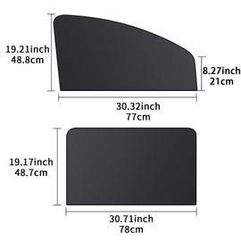 Wesoke Car Window Shades 4 Pcs Auto Privacy Curtains, Magnetic Car Front Rear Side Window Sun Shades, Universal Vehicle Window Curtain Covers for Camping, Travel, 100% Block Light, Double-Sided Black