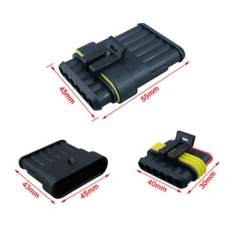 FULARR 6 Kit Premium 6 Pin Way Car Waterproof Connector Set, Car Waterproof Electrical Wire Connector Terminal Plug Socket, for Motorcycle Auto Truck Boat