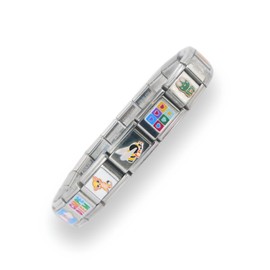 2CUTECHARMZ Stylish Italian Charm Bracelet, 18 charm bracelet with unique designs. 6.9 inches long, interchangeable charms…