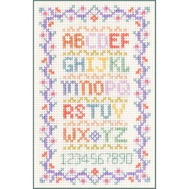 Mini Alphabet Sampler - Complete Cross Stitch kit on 14 aida with Clear Colour Chart, Great for Beginners
