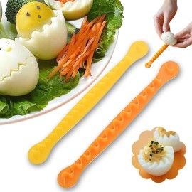2pcs Fancy Cut Egg Cooked Eggs Cutter Lace Egg Slicer Egg Carving Wire Cutter