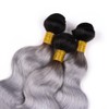 Ombre Grey Human Hair Bundles 1B Grey Tow Tone Bundles
