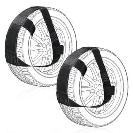 Datanly 2 Pcs Universal Motorcycle Rear Wheel Tie Down Strap in Black Transport Balance Strap for Trailer Rear Wheel Tie Down for Motorcycle, Dirt Bike, Atvs, Sport Bike