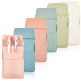 Jetec 6 Pcs Pocket Protector for Men Women Faux Leather Pen Holder Pouch Multipurpose Pocket Saver Pencil Holder for Shirts, Pants, Lab Coats, Nurses Day Gift Hospital Office, 6 Colors