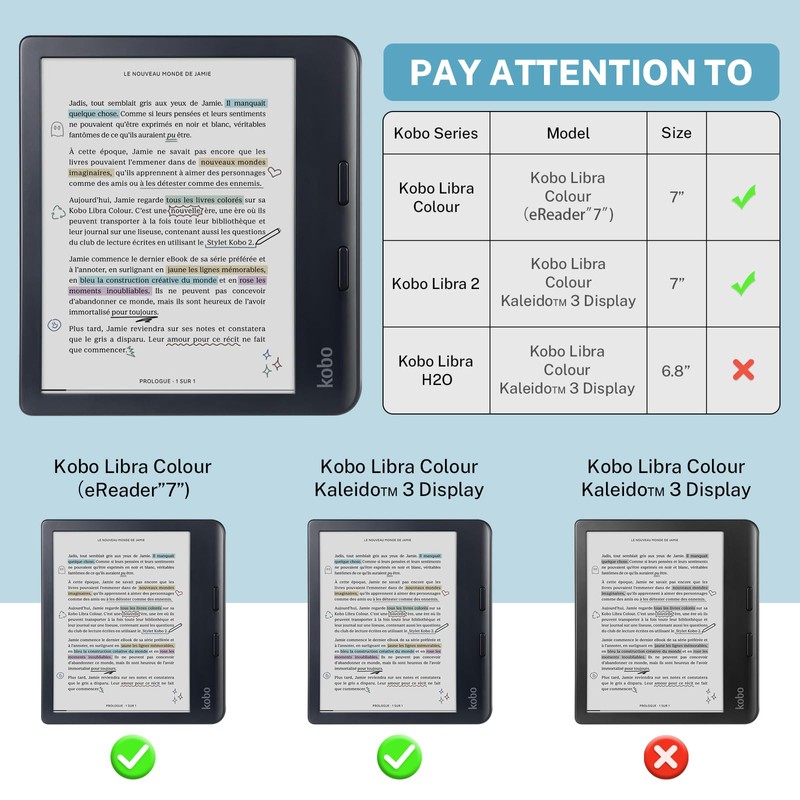 Case for Kobo Libra Colour(2024) (Sky Blue, One Size)