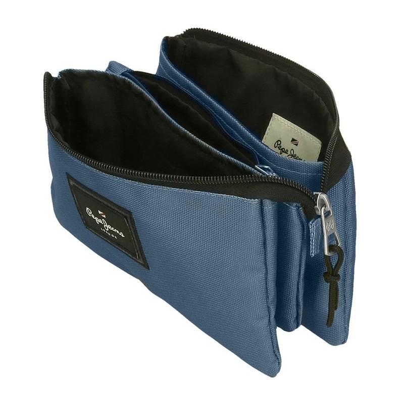 Pepe Jeans Aris Blue Triple Pencil Case 22 x 12