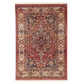 SAFAVIEH Kashan Collection Accent Rug - 3'3" x 4'1, Red & Ivory, Traditional Oriental Design, Non-Shedding & Easy Care, Ideal for High Traffic Areas in Entryway, Living Room, Bedroom (KSN305L)