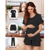 Ekouaer 3 PCS Maternity Nursing Pajamas Set Postpartum Breastfeeding Short