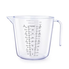 Measuring Cups （1000ml）, Liquid Measuring Cups For Kitchen - BPA Free Plastic with Spout Multiple Measurement Scales (Clear)