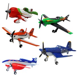 Paquete de 5 aviones de metal fundido a troquel, juego de juguetes de avión, incluyendo No. 7 Dusty, No. 5 Chupacabra, No. 13 Ripslinger, No. 11 Bulldog y No. 7 Skipper - Juguete de avión de dibujos
