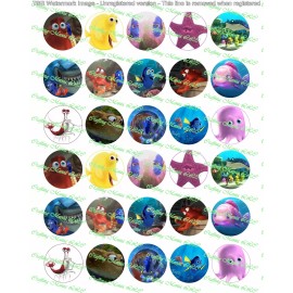 Crafting Mania LLC 30 Precut 1" Finding Dory Bottle cap Images Set 3
