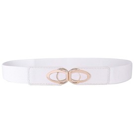 Beltox Womens Belts Elastic Stretch Cinch Plus Fashion Dress Belts for ladies(30"-51",White)