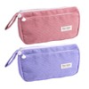 2-Piece Corduroy Pencil Case Set, Large Double-Layer Pencil Case with
