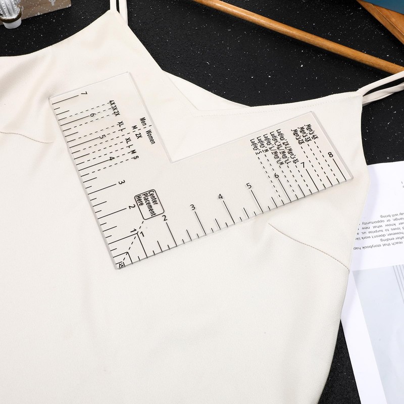Left Chest Logo Placement Tool for Heat Press T-Shirt Ruler