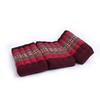 GABUR Foldable Meditation Cushion, 100% Kapok, Red Elephants, 25.5"x19.5"