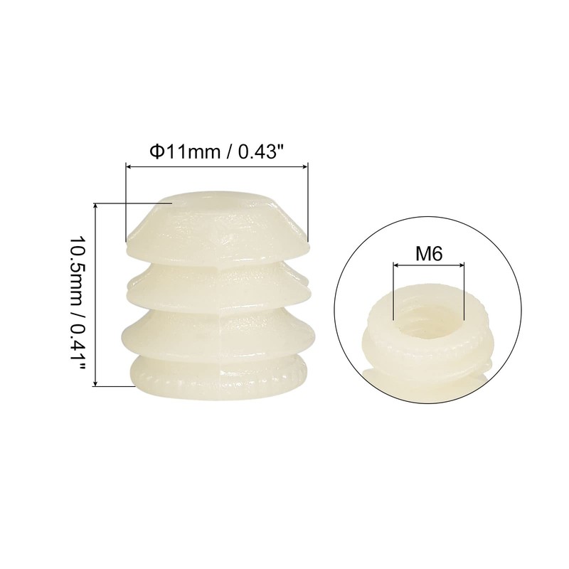 HARFINGTON Furniture Plastic Pre-Inserted Nuts, 11mmx10.5mm 80pcs Hinge Dowel Inserts