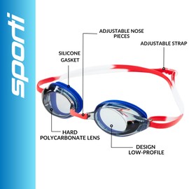 Sporti Antifog S2 Goggle - Smoke Lens/Red White Blue Frame