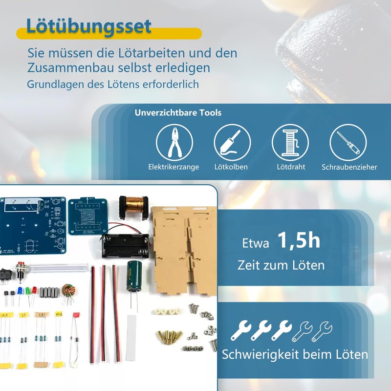 EIELE Electromagnetic Emitter, Electronic Soldering Kit for Adults, Soldering Practice