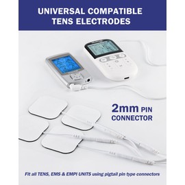 TENS Unit Replacement Pads, Nursal Reusable Self-Adhesive Electrodes Pads 20 Packs 2x2” 2x4”, Latex Free Pigtail TENS Pads, Compatible with TENS 7000, AUVON TENS, Etekcity, Nicwell Care Tens