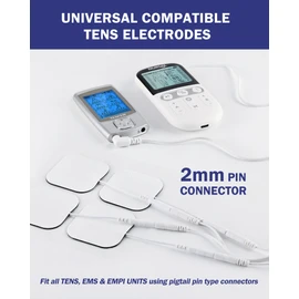 TENS Unit Replacement Pads, Nursal Reusable Self-Adhesive Electrodes Pads 20 Packs 2x2” 2x4”, Latex Free Pigtail TENS Pads, Compatible with TENS 7000, AUVON TENS, Etekcity, Nicwell Care Tens