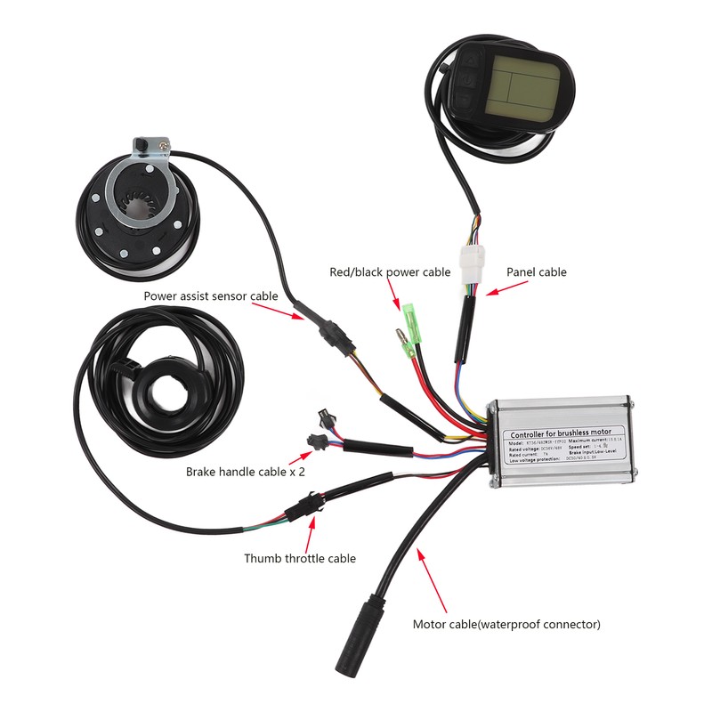 36V/48V 250W Electric Motor Controller Kit 15A Brushless Motor Controller