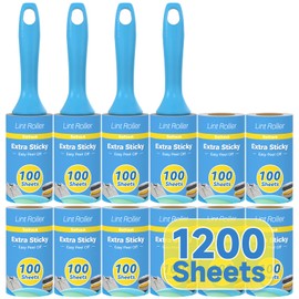 Swihauk 1200 Sheets Extra Sticky Lint Rollers for Pet Hair, Easy Spiral Tear Lint Roller for Clothes with Ergonomic Handle, Multipurpose Lint Remover for Furniture, Carpet, Car Seat